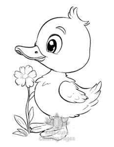Easy Duck coloring sheet for young children