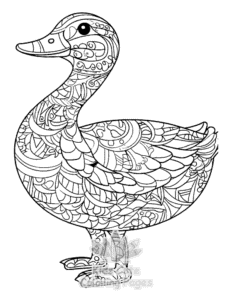 Easy Duck coloring sheet for young children
