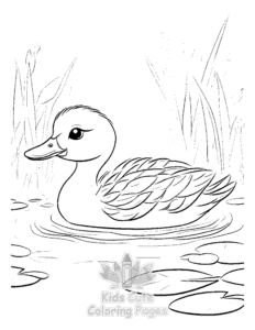Free printable Duck coloring page for kids