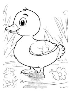 Easy Duck coloring sheet for young children