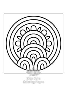 Simple Easy Mandala coloring page for toddlers