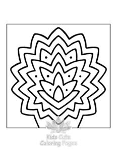 Printable Easy Mandala coloring sheet for preschoolers