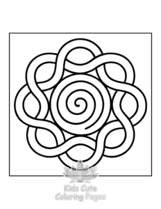 Easy Mandala coloring page for girls, free to print