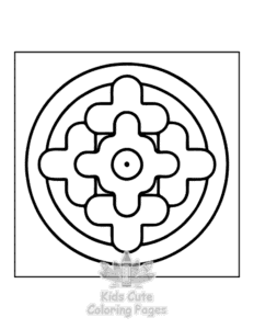 Easy Mandala coloring page for boys, printable at home