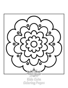 Simple Easy Mandala coloring page for toddlers