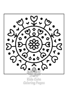 Easy Mandala coloring page for boys, printable at home