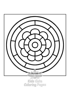Simple Easy Mandala coloring page for toddlers