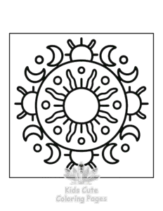 Printable Easy Mandala coloring sheet for preschoolers