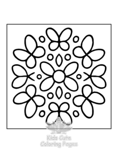 Easy Mandala coloring page for boys, printable at home