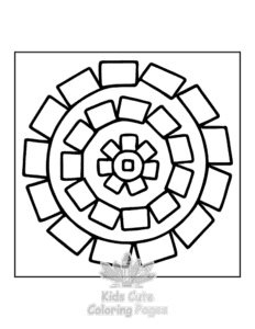 Simple Easy Mandala coloring page for toddlers