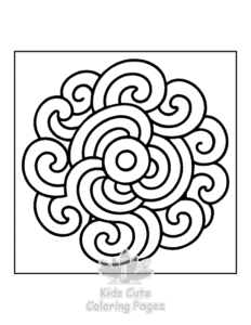 Easy Mandala coloring page for girls, free to print