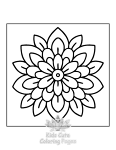 Easy Mandala coloring page for boys, printable at home