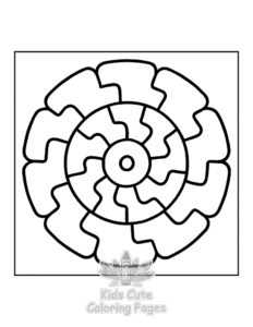Easy Easy Mandala coloring sheet for young children