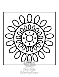 Free printable Easy Mandala coloring page for kids