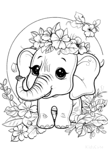 Free printable Elephant coloring page for kids