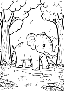 Free Elephant coloring pages to print at home