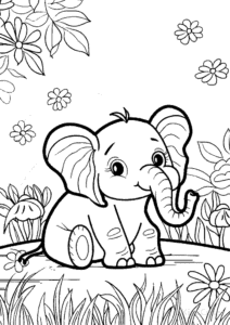Free Elephant coloring pages to print at home