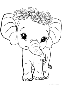 Elephant coloring page for boys, printable at home