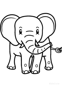 Elephant coloring page for boys, printable at home