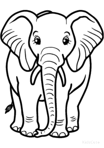 Simple Elephant coloring page for toddlers