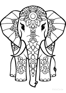 Free Elephant coloring pages to print at home