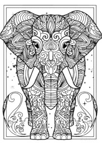 Elephant coloring page for classroom activities