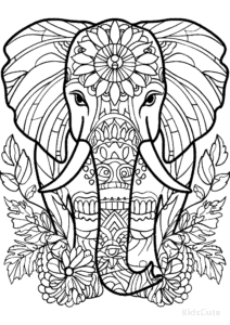 Simple Elephant coloring page for toddlers