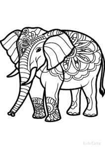Easy Elephant coloring sheet for young children