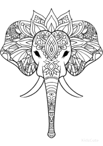 Free printable Elephant coloring page for kids