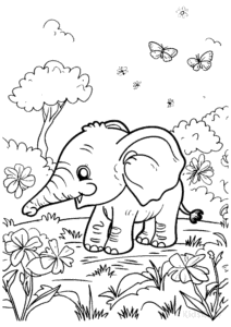 Printable Elephant coloring sheet for preschoolers