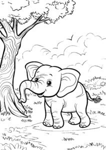 Free Elephant coloring pages to print at home