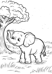 Free printable Elephant coloring page for kids