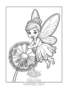 Free printable Fairy coloring page for kids