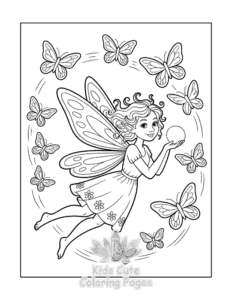 Free printable Fairy coloring page for kids
