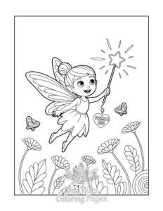 Fairy coloring page for boys, printable at home