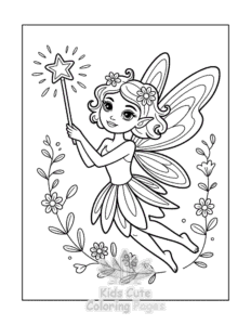Printable Fairy coloring sheet for preschoolers