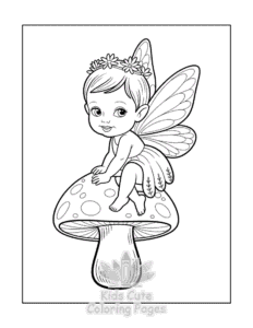 Fairy coloring page for girls, free to print