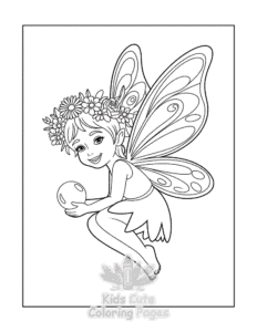Printable Fairy coloring sheet for preschoolers