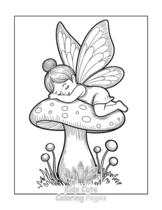 Simple Fairy coloring page for toddlers