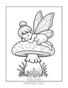Printable Fairy coloring sheet for preschoolers