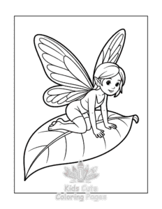 Fairy coloring page for girls, free to print