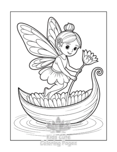 Simple Fairy coloring page for toddlers