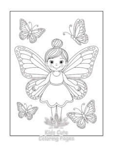 Printable Fairy coloring sheet for preschoolers