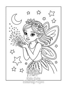 Fairy coloring page for boys, printable at home