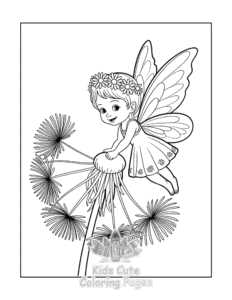 Simple Fairy coloring page for toddlers