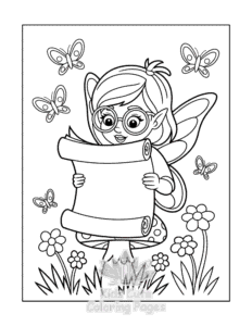 Simple Fairy coloring page for toddlers