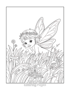 Fairy coloring page for girls, free to print