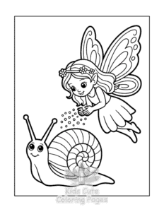 Simple Fairy coloring page for toddlers