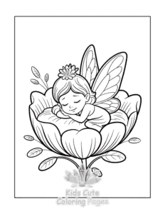 Printable Fairy coloring sheet for preschoolers