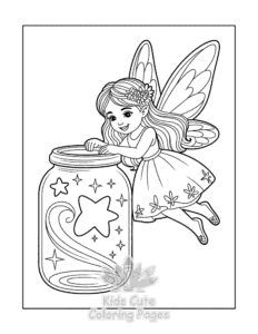 Printable Fairy coloring sheet for preschoolers